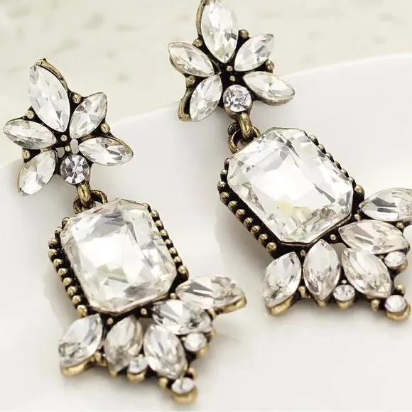 ♥️ Vintage style drop dangle crystal earrings ♥️ - Picture 1 of 2